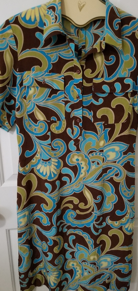 I.N.C. Womans 10 Silk Paisley Design Dress